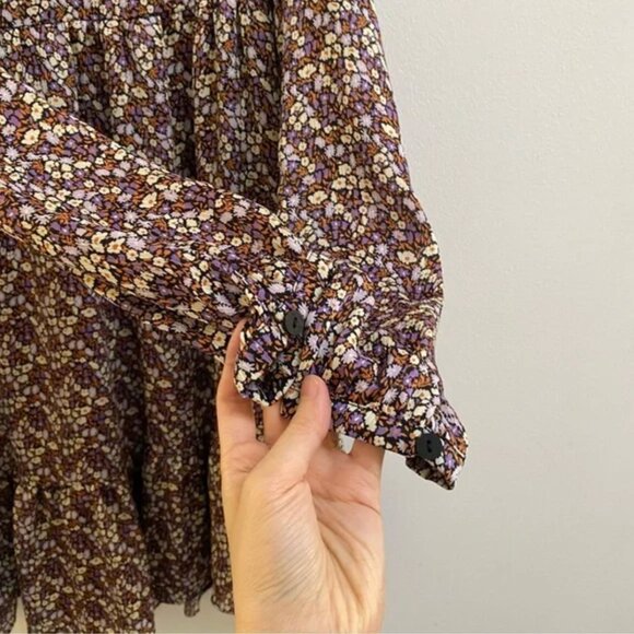 Zara Printed Ruffle Trapeze Dress M - Picture 8 of 14